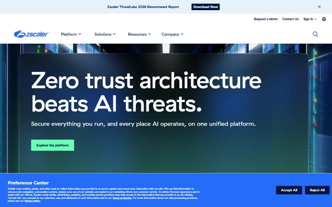 Zscaler homepage