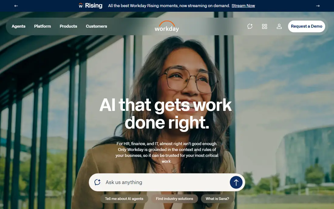 Workday homepage