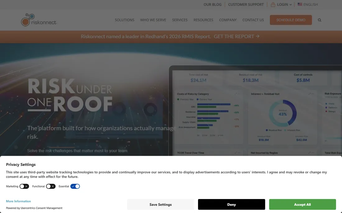 Riskonnect homepage