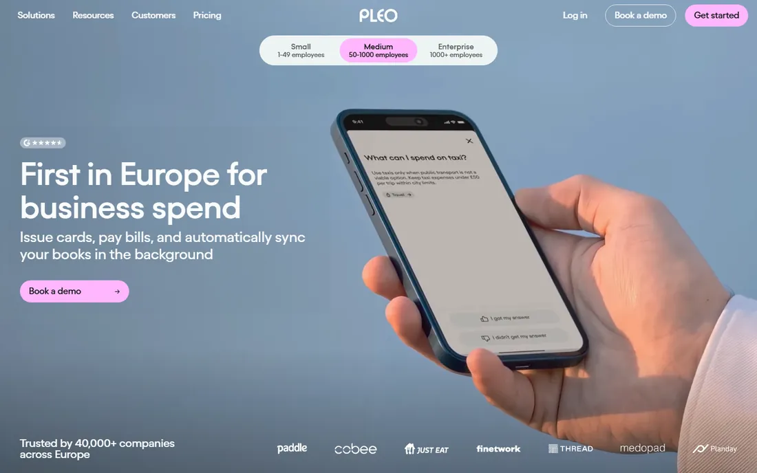 Pleo homepage