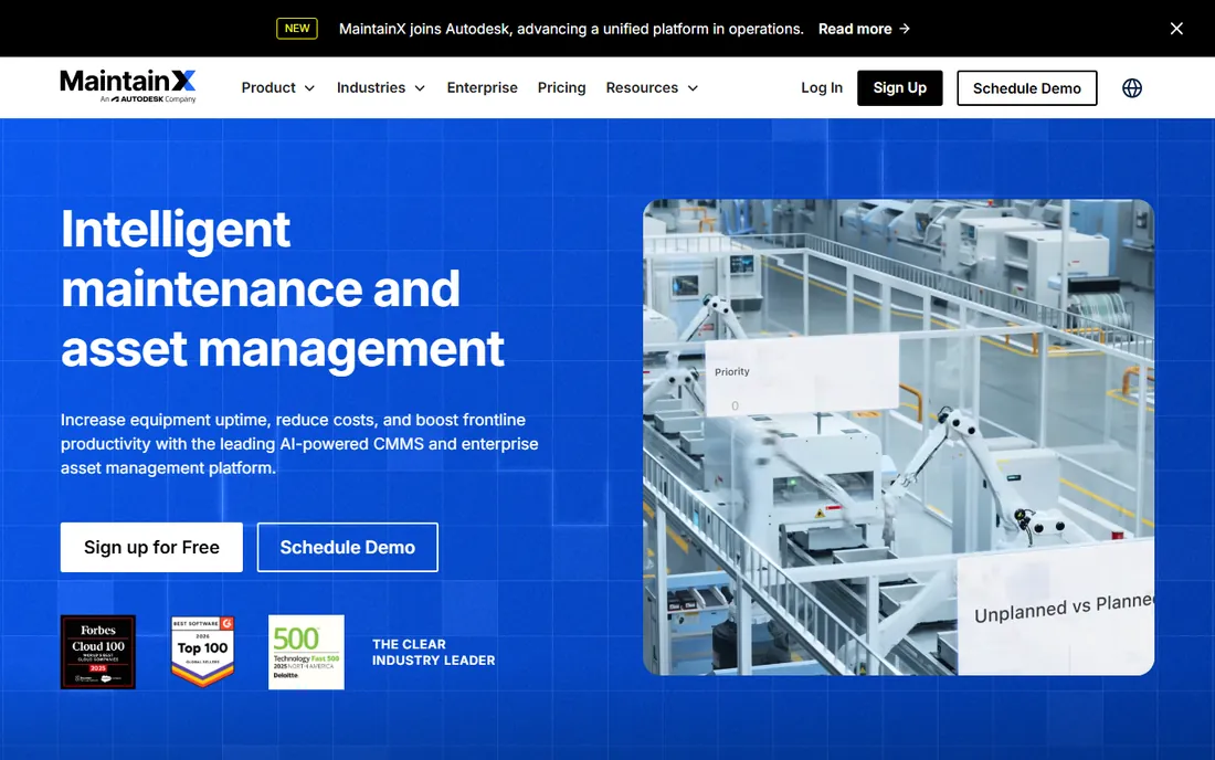 MaintainX homepage
