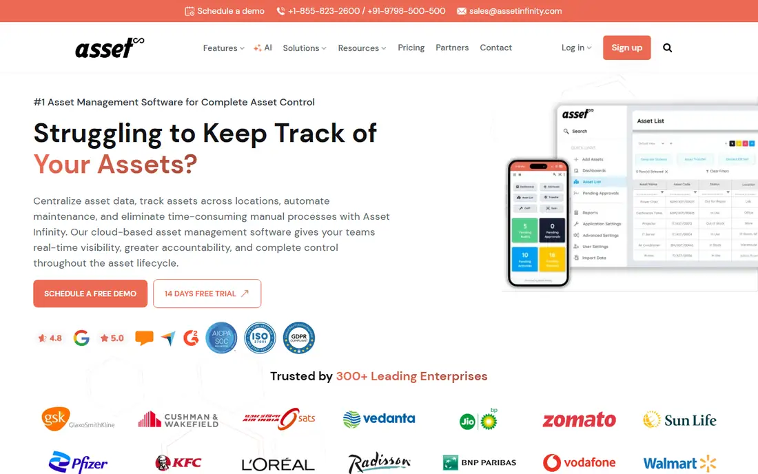Asset Infinity homepage