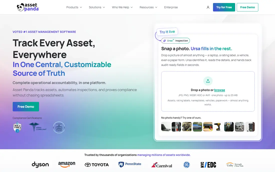 Asset Panda homepage