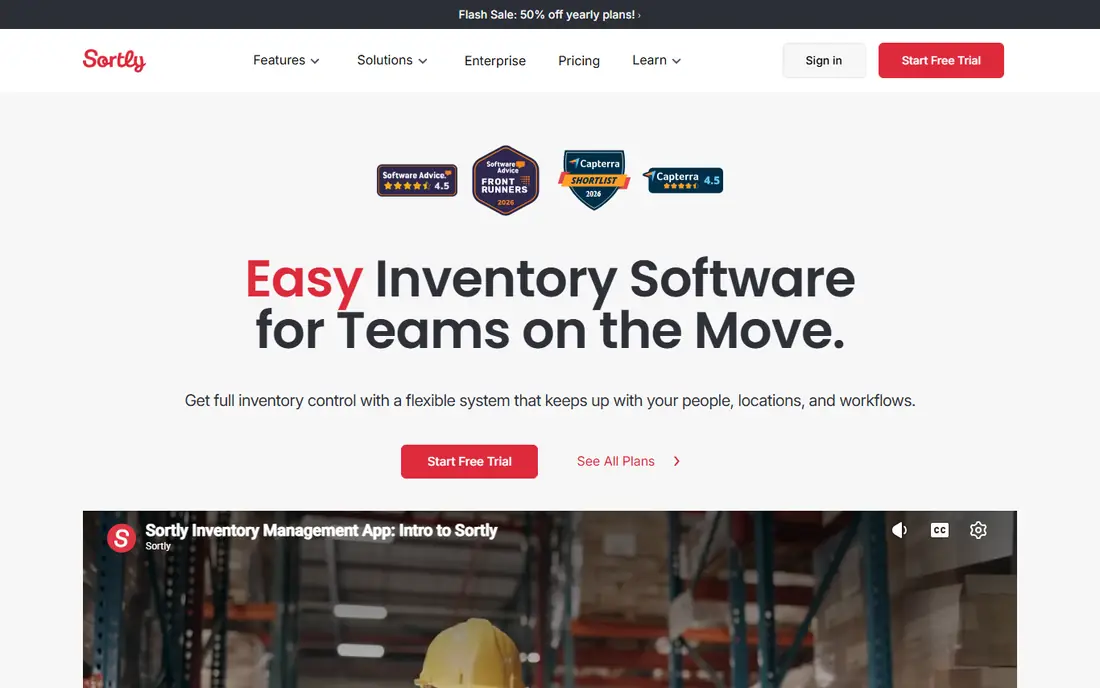 Sortly homepage