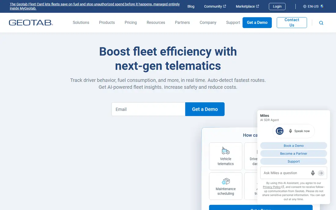 Geotab homepage