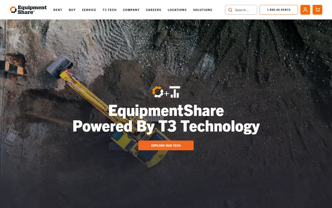EquipmentShare T3 homepage
