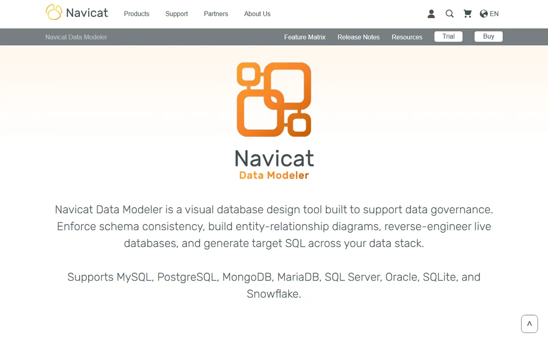 Navicat Data Modeler homepage