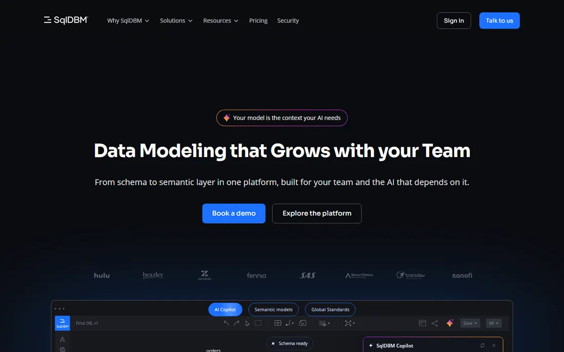SqlDBM homepage