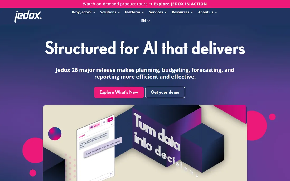 Jedox homepage