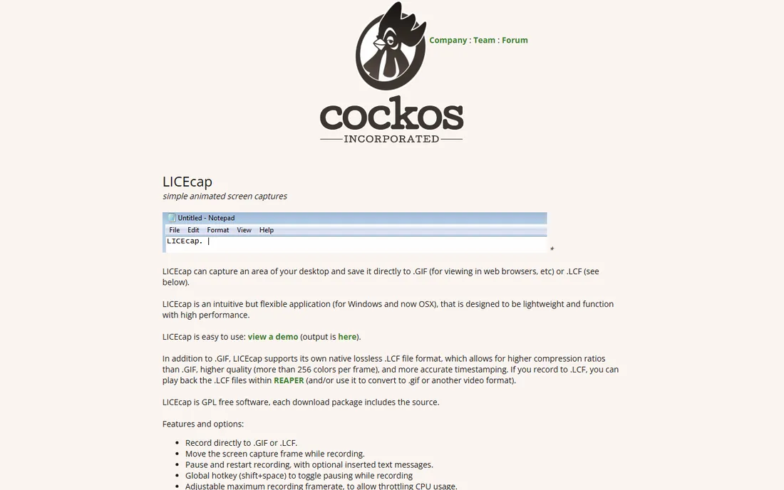 LICEcap homepage