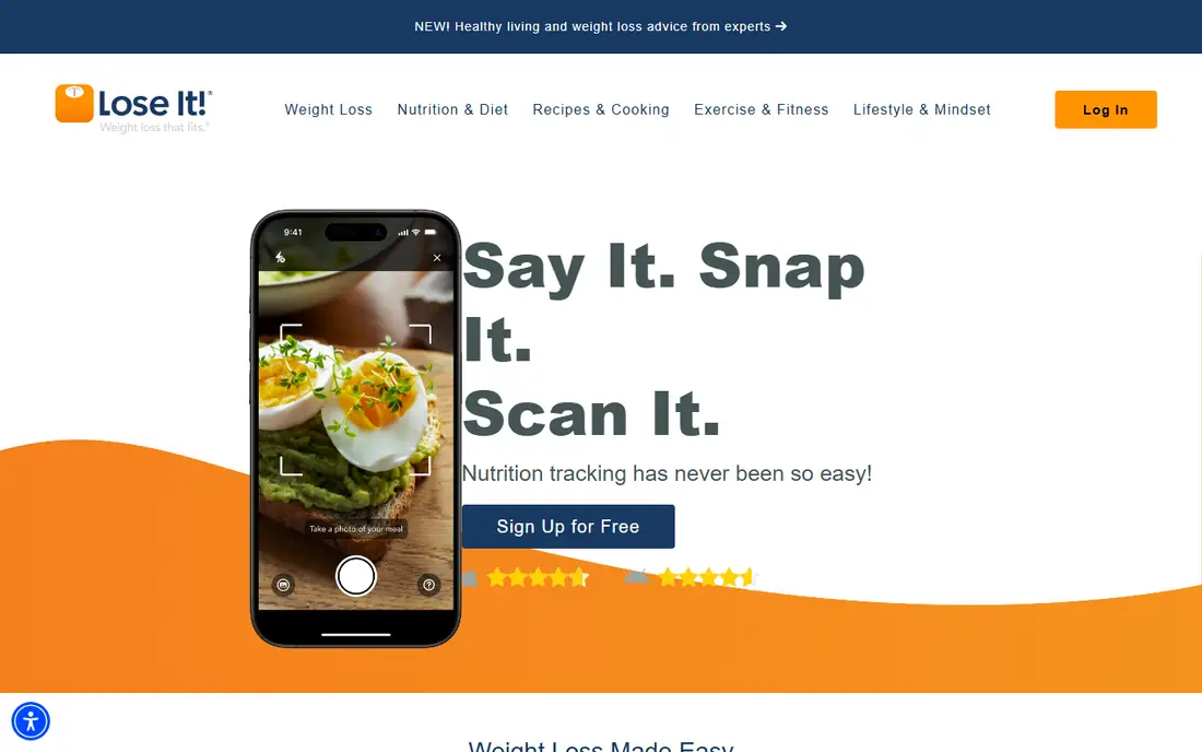 Lose It! homepage