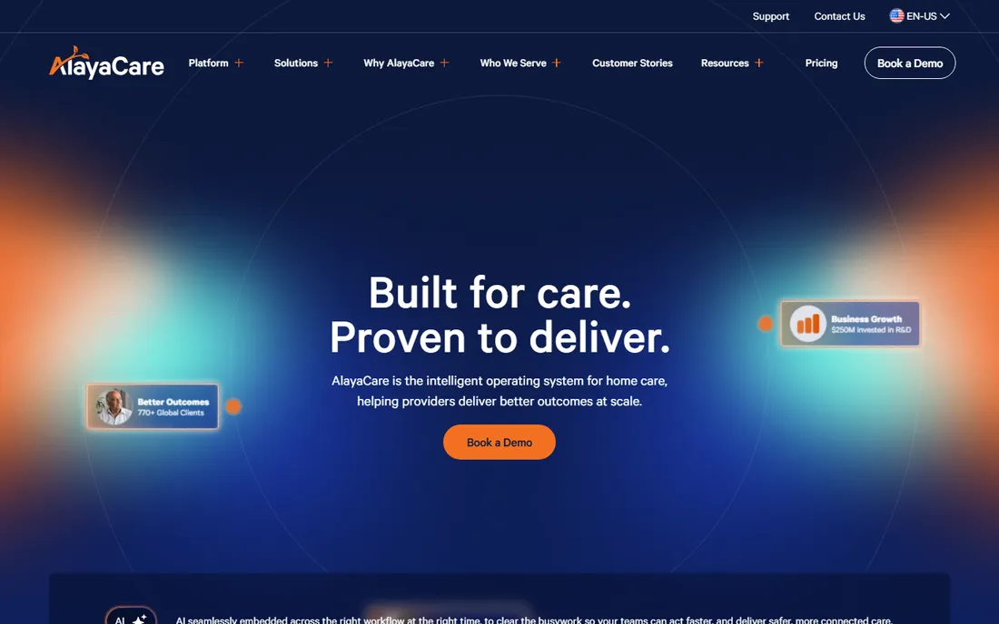 AlayaCare homepage