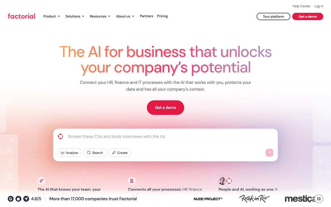 Factorial homepage