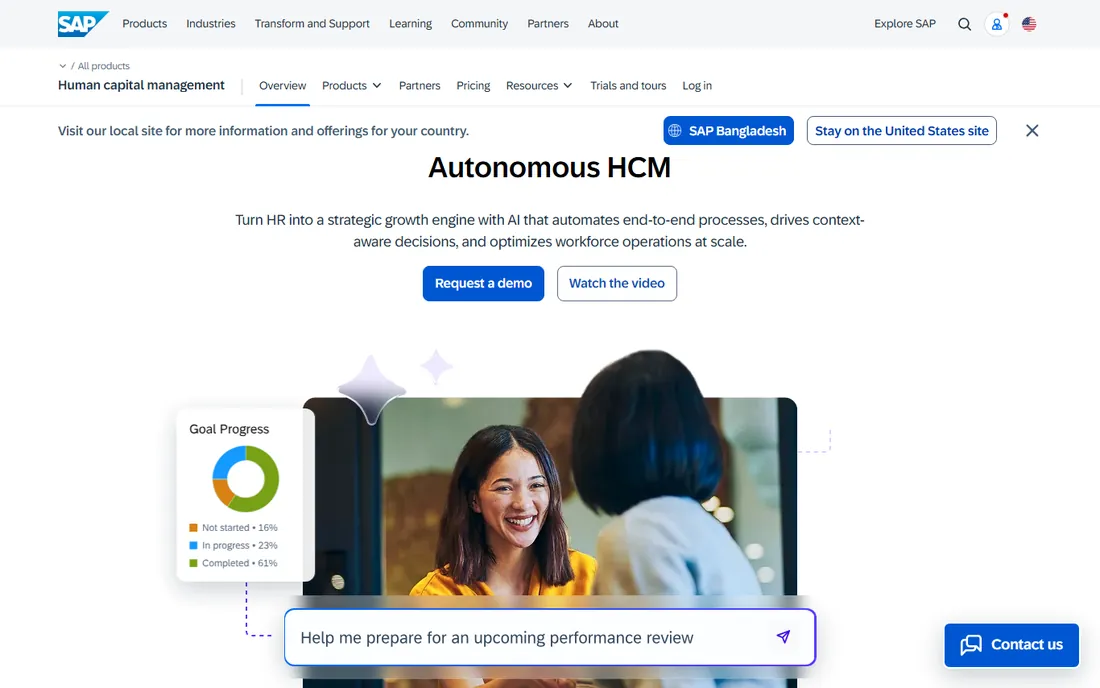 SAP SuccessFactors homepage