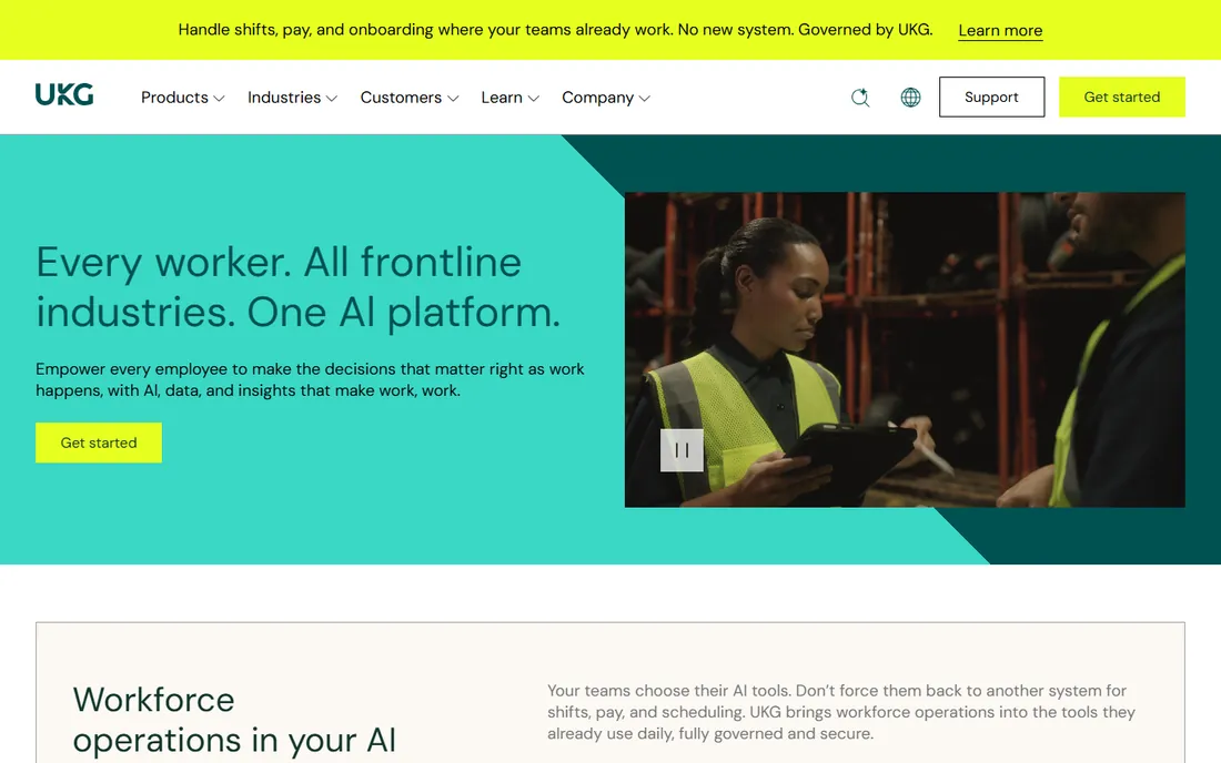 UKG Pro homepage