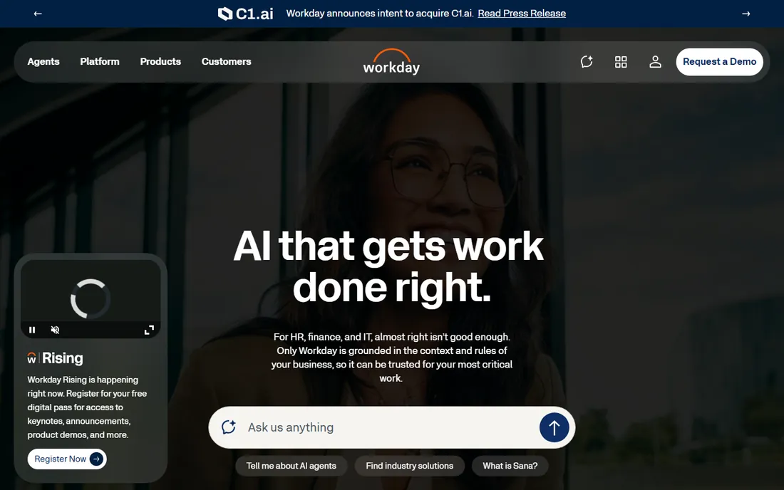 Workday HCM homepage