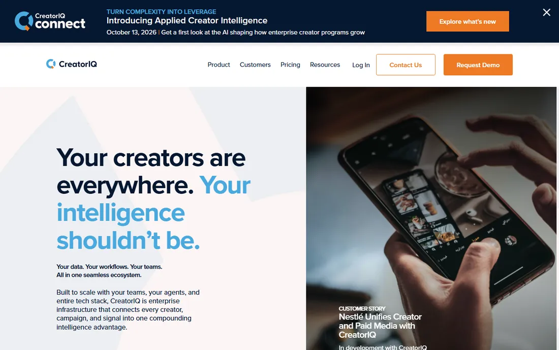 CreatorIQ homepage