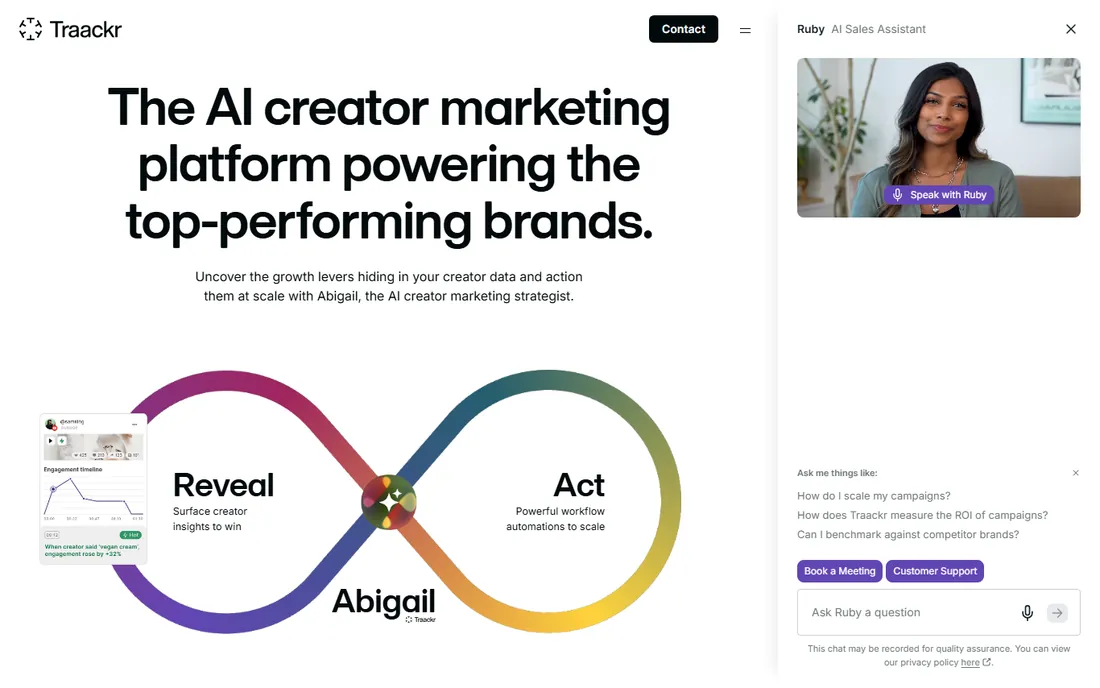Traackr homepage