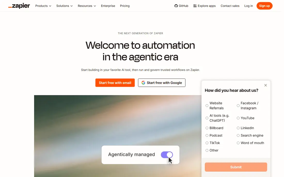 Zapier homepage