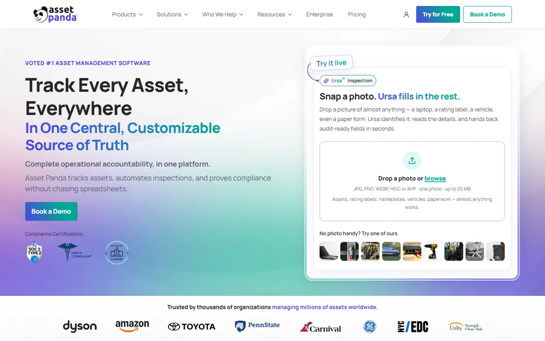 Asset Panda homepage
