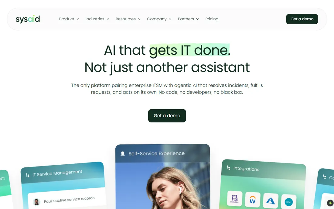 SysAid homepage