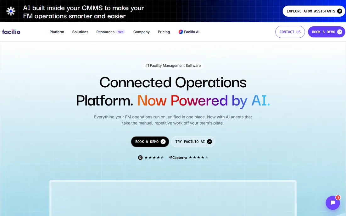 Facilio homepage