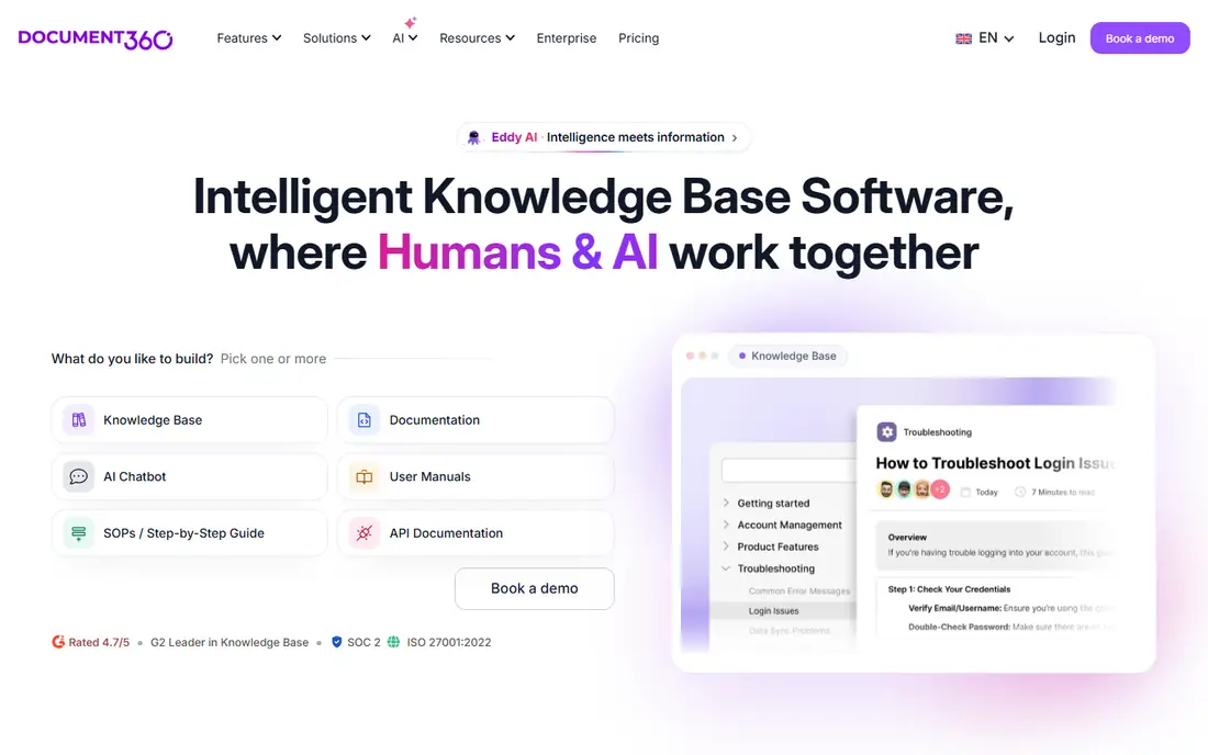 Document360 homepage