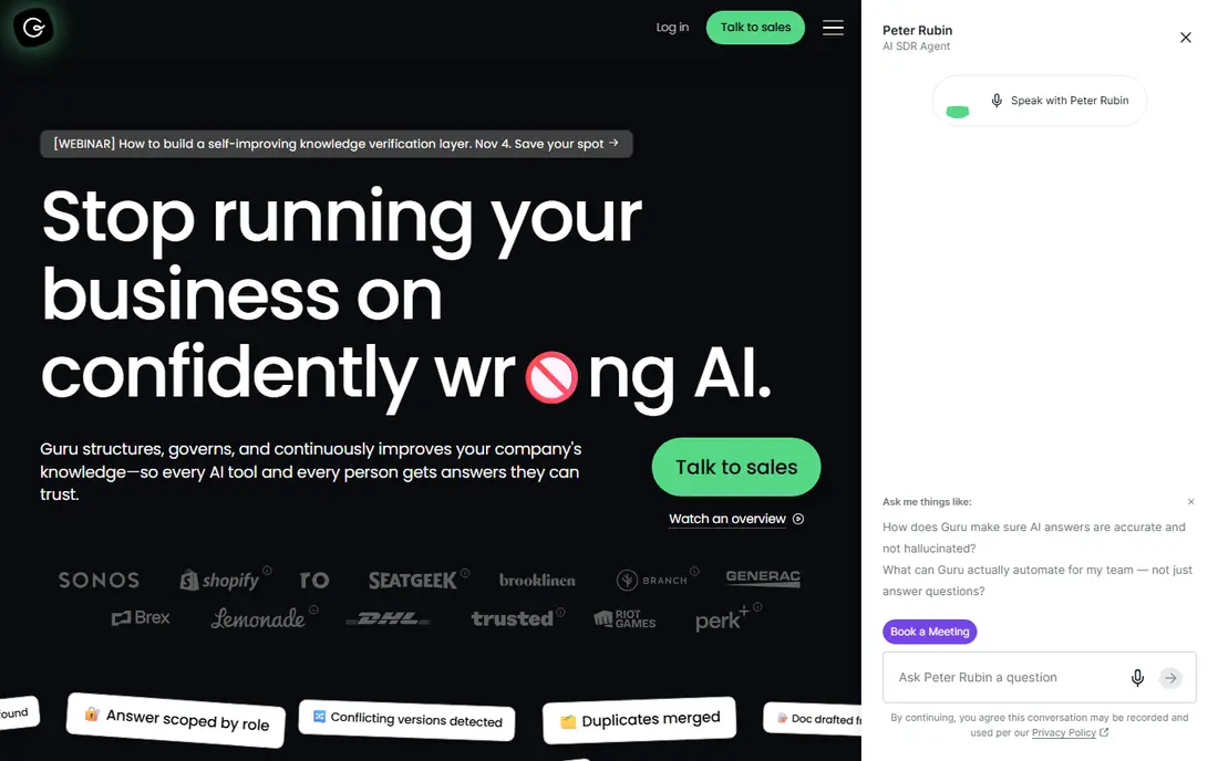 Guru homepage
