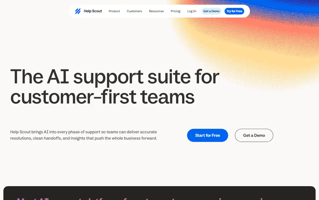 Help Scout homepage