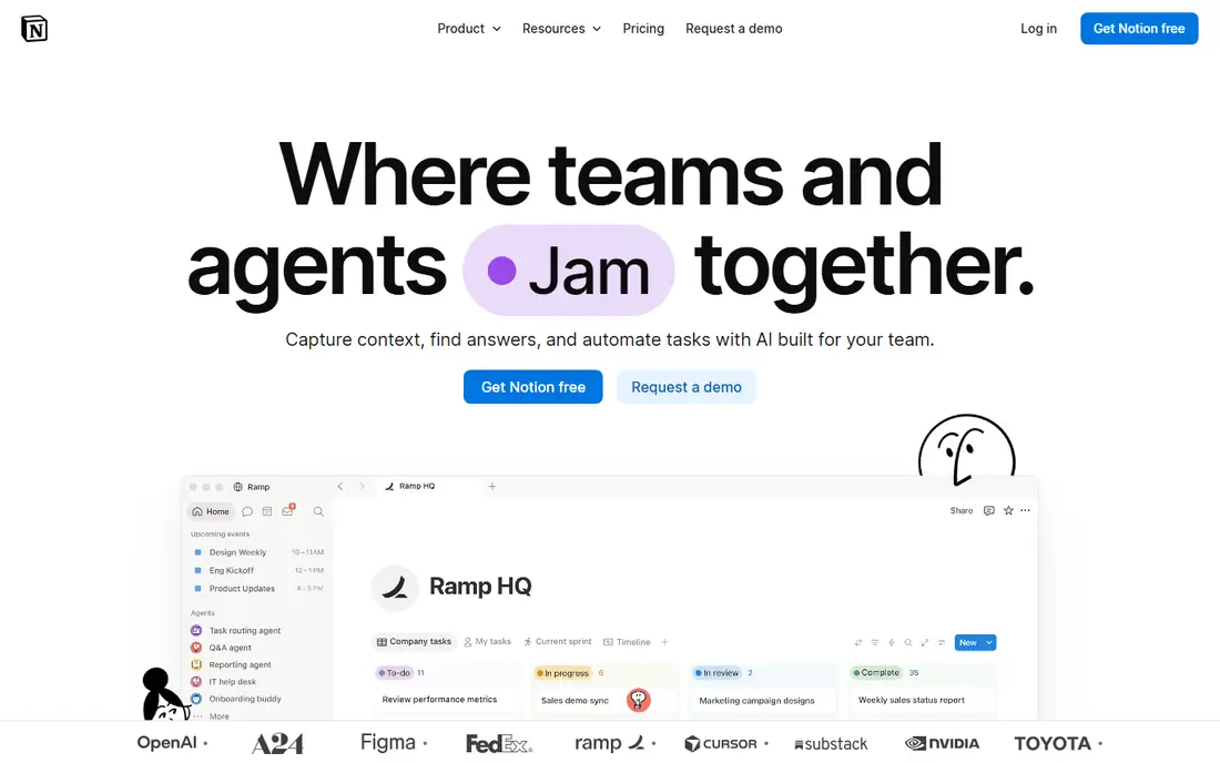 Notion homepage