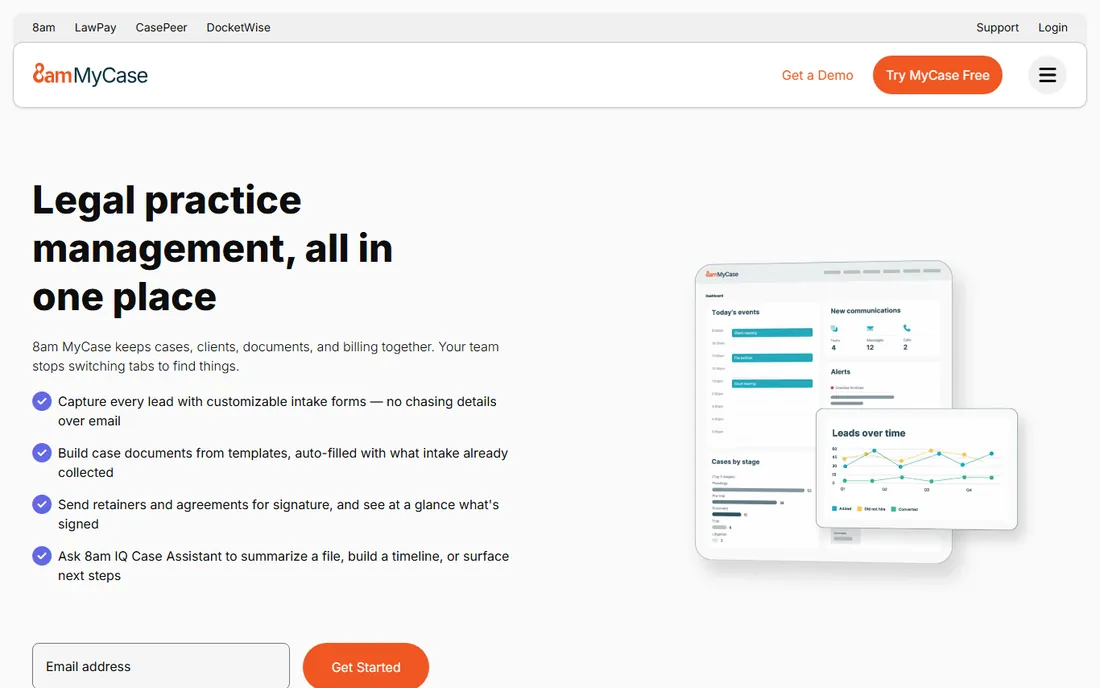 MyCase homepage