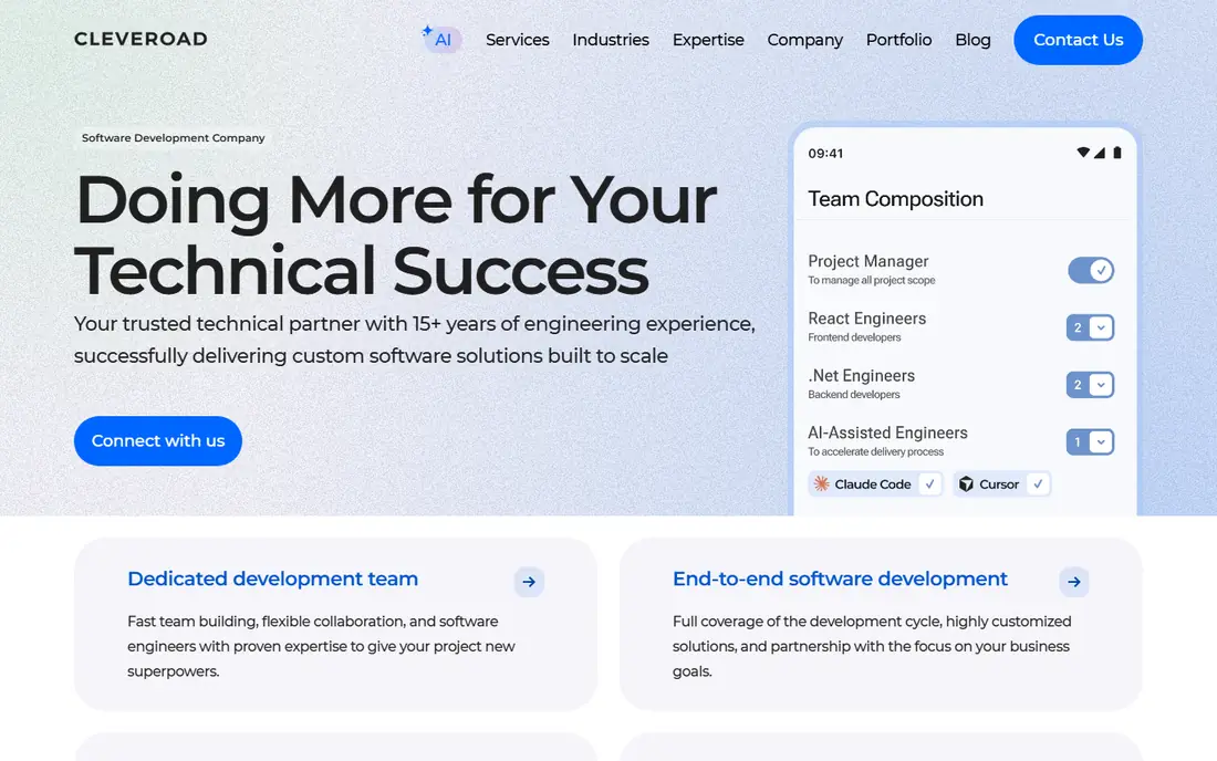Cleveroad homepage