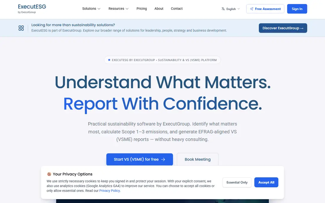 ExecutESG homepage