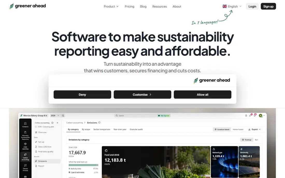 Greener Ahead homepage