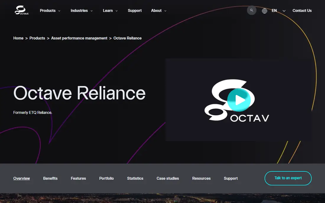 ETQ Reliance homepage