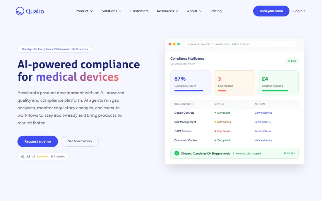 Qualio homepage