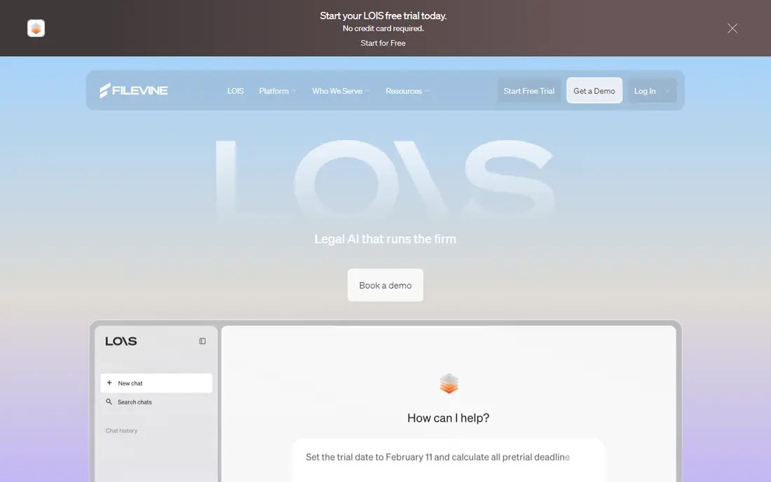 Filevine homepage