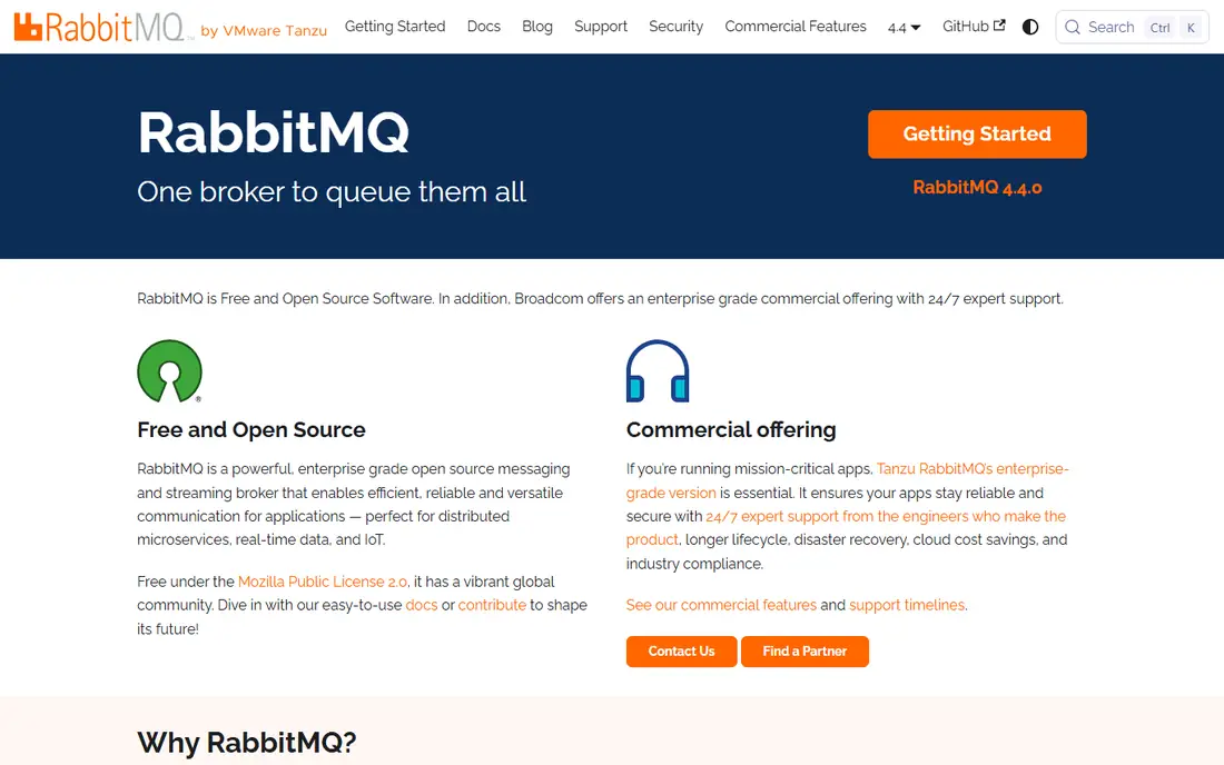 RabbitMQ homepage