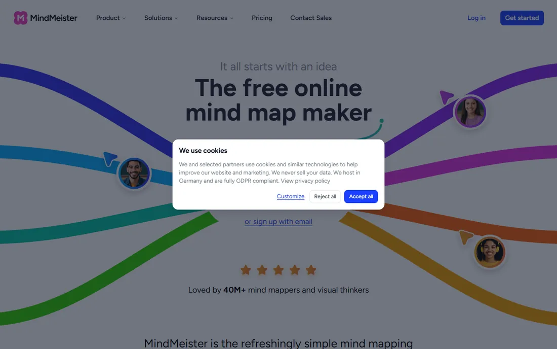 MindMeister homepage