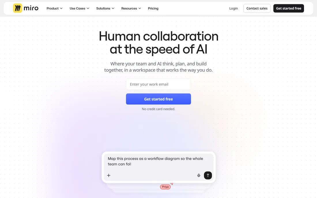 Miro homepage