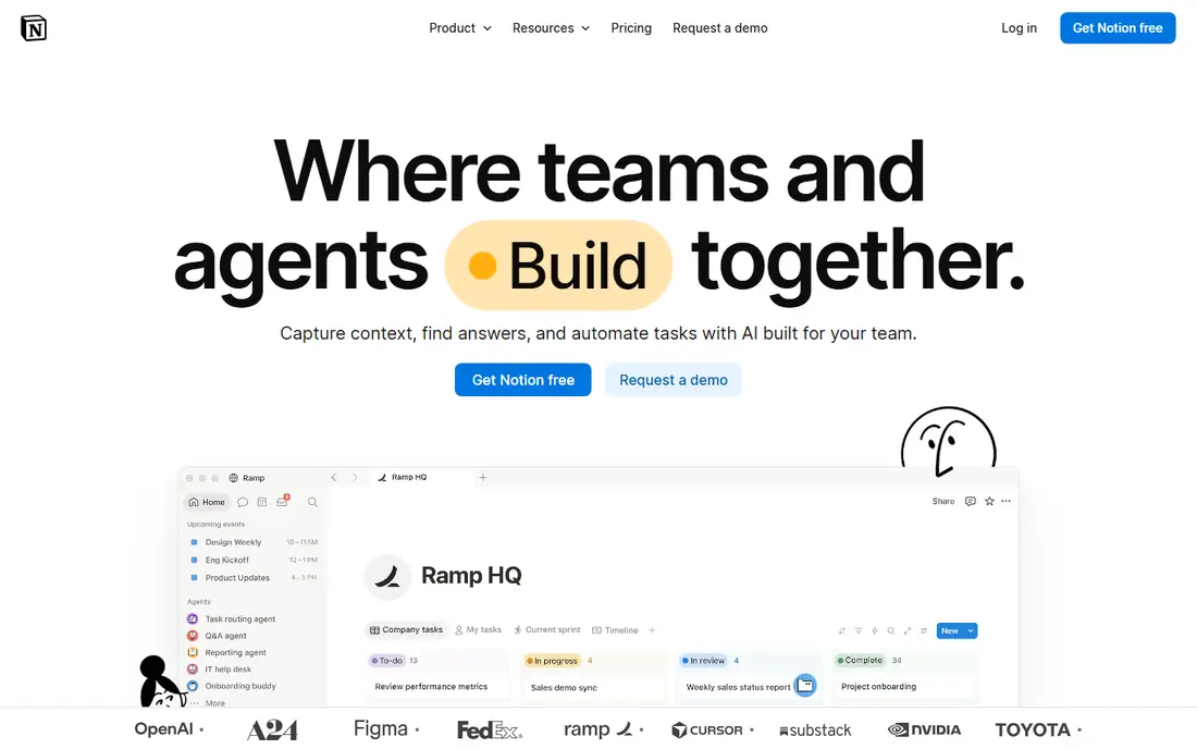 Notion homepage