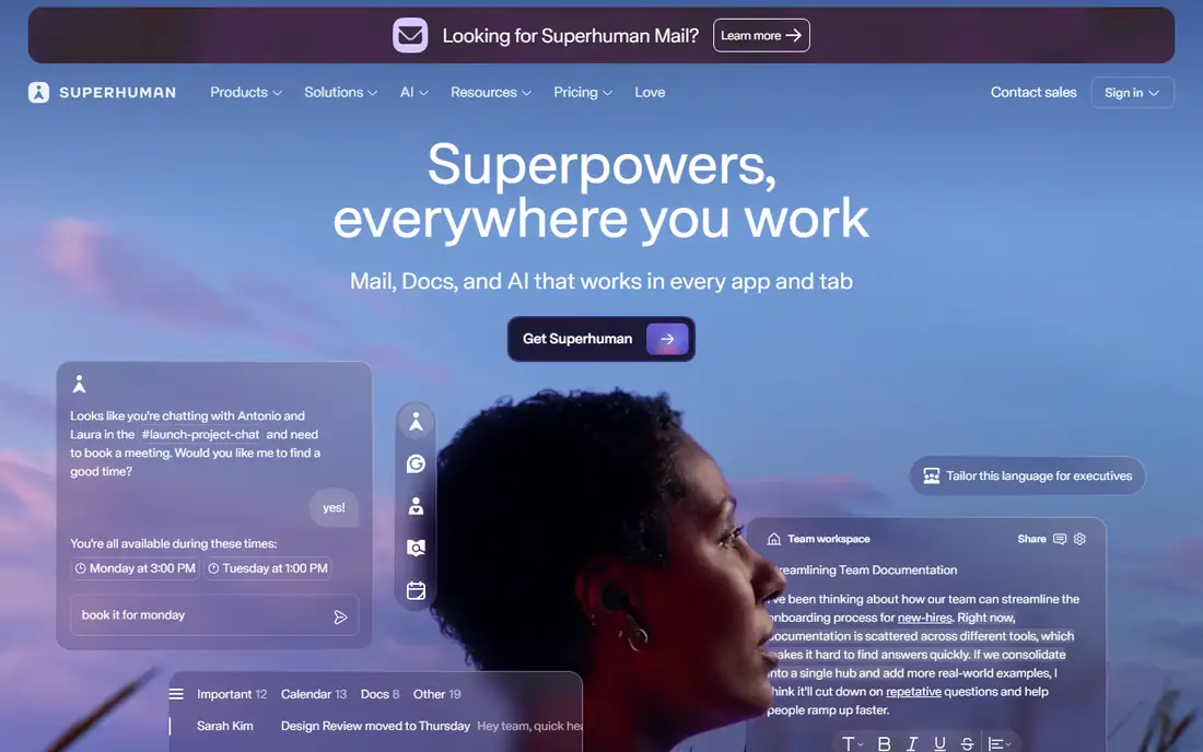 Superhuman homepage