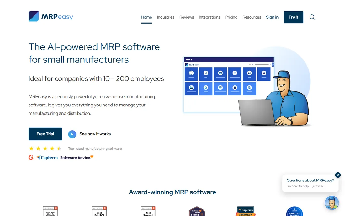 MRPeasy homepage
