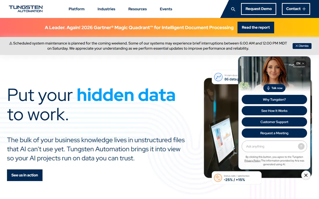 Tungsten Automation homepage