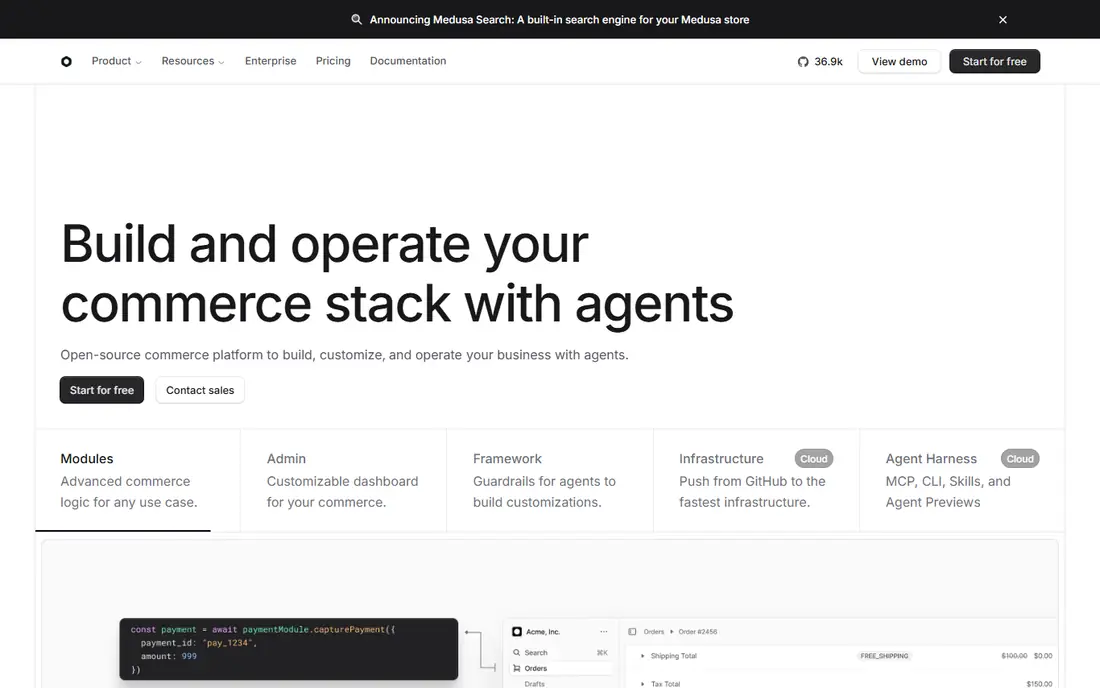 Medusa homepage