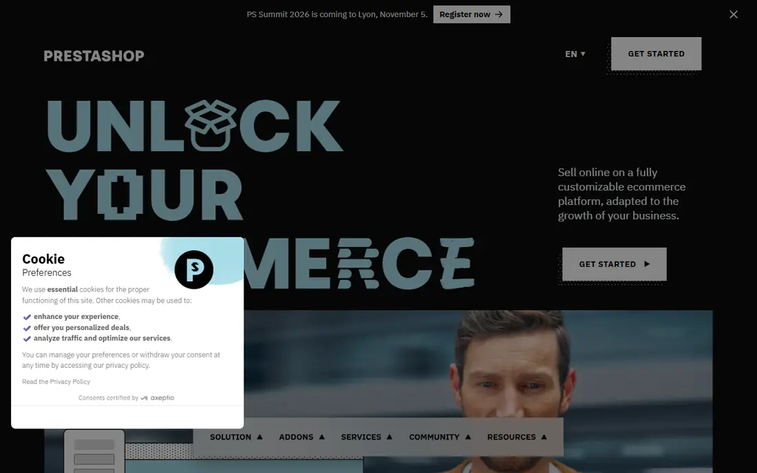 PrestaShop homepage