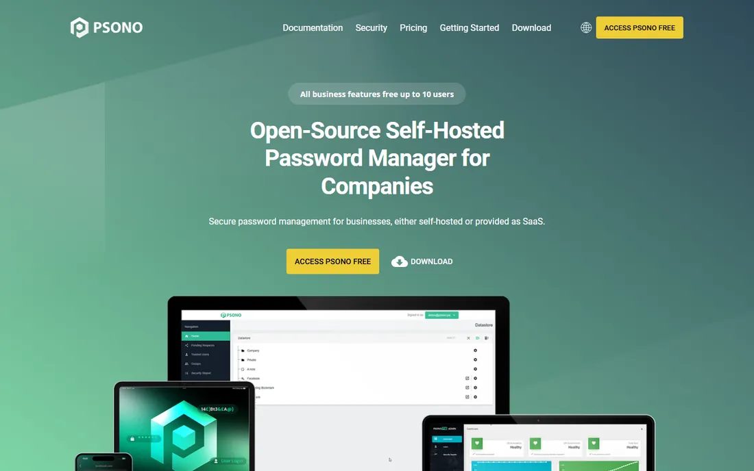 Psono homepage