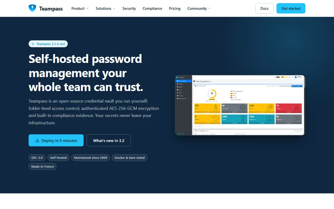 Teampass homepage