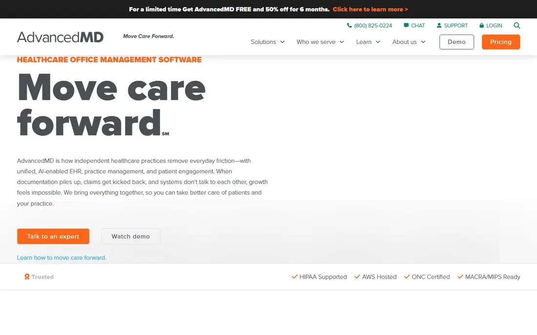 AdvancedMD homepage