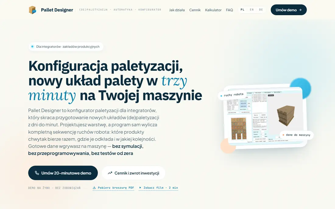 Pallet Designer homepage